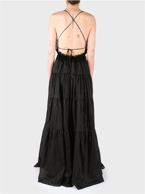 Abito lungo in cotone e seta con schiena scoperta e ricami ERMANNO SCERVINO | D464Q617RUQ95708